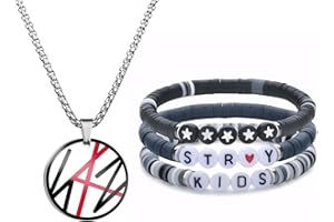 TURYYUER Stray Kids Halskette Armband Set – Unverzichtbares Stray Kids Merch für Kpop Fans, Perfektes und Sammlerstück