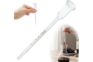 YOWFOND 1 vinomètre en verre de 0 à 25 % d'alcool, idéal pour les brasseurs amateurs et les amateurs de vin, construction robuste en matériaux de qualité supérieure