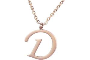 Morella Damen Halskette mit Buchstaben Anhänger Edelstahl Rosegold in Schmuckbeutel