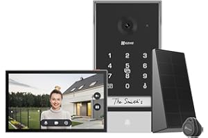 EZVIZ EP7 Interphone Vidéo 2K sans Fil avec Panneau Solaire, Ecran Tactile Couleur 7", Sonnette Vidéo sans Fil, Alimentation Solaire, Audio Bidirectionnel, WiFi 2,4/5 GHz, Détection de Humain
