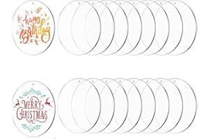 trabag 16 stück Acrylscheibe Rund mit Loch, Acrylglas Rund 10cm, 2 mm Stark, Acryl Rohlinge, Arylscheibe Transparent, für Malerei, Paletten, DIY Handwerk, Hochzeits und Partybeschilderung