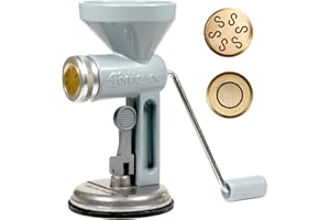 Tagliapasta Presse à pâtes fraîches avec ventouse et deux fourreaux en laiton pour Casarecce et Paccheri | TORKIO OK Leonardo