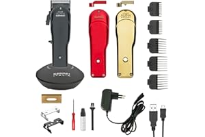 GAMMAPIU' Absolute Alpha Clipper, Professionnel Tondeuse à Cheveux Homme, Moteur rotatif, 4 Heures d'autonomie Sans Fil, Lame Réglable, Silencieuse, 3 Coques, 5 Peignes, Kit de Nettoyage