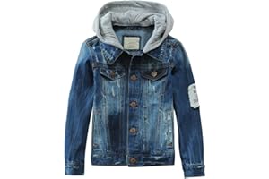 LAUSONS Chaqueta Vaquera con Capucha de Quita, Cazadora Denim Niña Niño