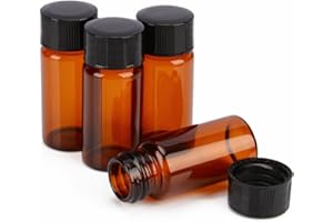 stonylab Marrone Vetro Campione Fiale con Tappo, Vite Tappo Campione Fiale Ambra in Vetro Liquido Campionamento Bottiglia con Tappo a Vite, Capacità 10 ml / (0,3 oz), Confezione da 40