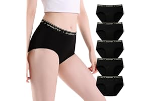 INNERSY Perioden bielizna damska z wysokim stanem, bielizna menstruacyjna, bawełna, majtki 5 sztuk