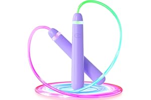 ACHDOFITS LED Light Up Skipping Rope for Kids, Adjustable Glow in the Dark Jump Rope for Children Girls Boys 5-12 Years, Fun Outdoor Sports Toys Gift
