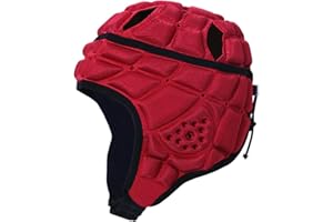 JINTN Kids Youth Adjustable Rugby Helmet Soft Padded Football Headgear Anticollision Cap with Chin Strap Soccer Head Protector Cap Football Hockey Headguard Protective Headgear