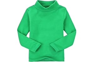 CuteOn Bambini Kids Alto Collo Manica Lunga Cotone T-Shirt Top Camicia di T - Vari Colori