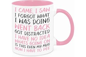 GENERIC I Came I Saw I Forgot Mug - Funny Novelty Gift Silly Present Mugs for Women Birthday Christmas for Mum Dad Friend Sister for Men Colleague Secret Santa Work Quotes (Pink)
