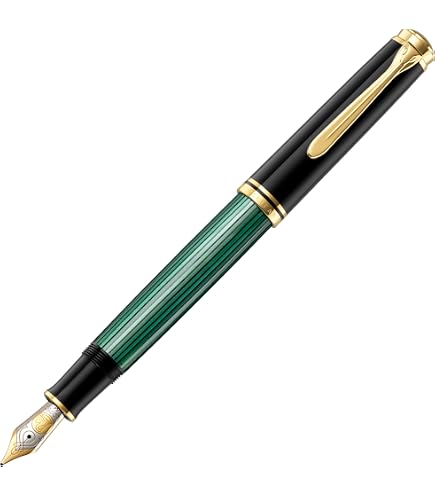 Pelikan Souverän M400 Kolbenfüller – Schwarz/Grün, 14 Karat Goldfeder, Handgefertigt In Deutschland