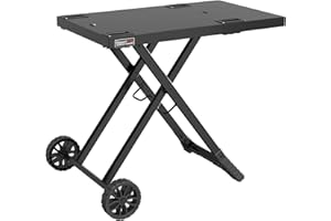 Royal Gourmet Grilltisch Klappbar Grillwagen für Gasgrill, Outdoor Grillständer für Tischgrill, Faltbarer Rollwagen mit Haken, Klapptisch zum Gasgrill GT2005-G Schwarz