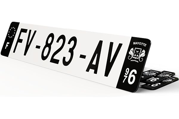 Plaque immatriculation Noire pour Voiture 52x11. Plaque décorative