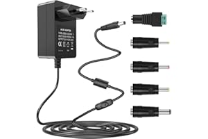 Gonine 12V Netzteil 2A 24W Netzteil Wandladegerät AC 100-240V auf DC 12Volt 2A 1,5A Konverter für LED-Streifenlichter, CCTV-Kameras, BT-Lautsprecher, Router