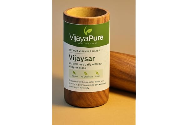 Vijaysar Heartwood Ayurvedic Glass/Tumbler Lab Tested Indian Kino Tree Wooden Tumbler Vijaysar Herbal Glass, Natural Wellness, Traditional Tumbler, Handcrafted Wood Cup