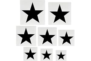 ZAHD 8 Stück Stern Schablone Wand in Verschiedenen Größen Kunststoff Stern Schablonen Wand Wiederverwendbare Kunststoff-Schablonen Sterne malen, um Wände, Möbel und Schlafzimmer zu dekorieren