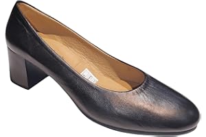 ARIADNA SÁNCHEZ Zapatos de Salón para Mujer Cómodos 24 Horas, Zapatos de Piel Fabricación Propia Hecho en España, Tacón Bajo y Ancho, Calidad y Estilo Clásico, para Azafatas y Profesionales