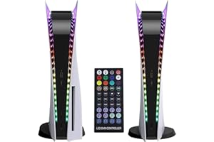 Q-View PS5 LED RGB Light Strip Kit For PS5 Disc and Digital Edition - Premium PS5 Accessories Decoration Light Ring with App/IR Remote Control