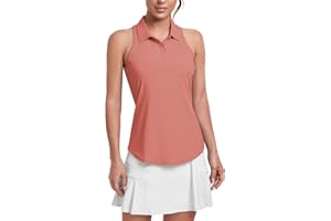 Soneven Polo de Golf para Mujer, sin Mangas, Camiseta Deportiva sin Mangas, Espalda Cruzada, con Cuello, Camiseta Deportiva Ligera, Camiseta Deportiva para Yoga
