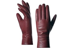 Harssidanzar Damen Lederhandschuhe,Echtes Lammleder gefüttert Kaschmir Warme Autofahrerhandschuhe für Damen