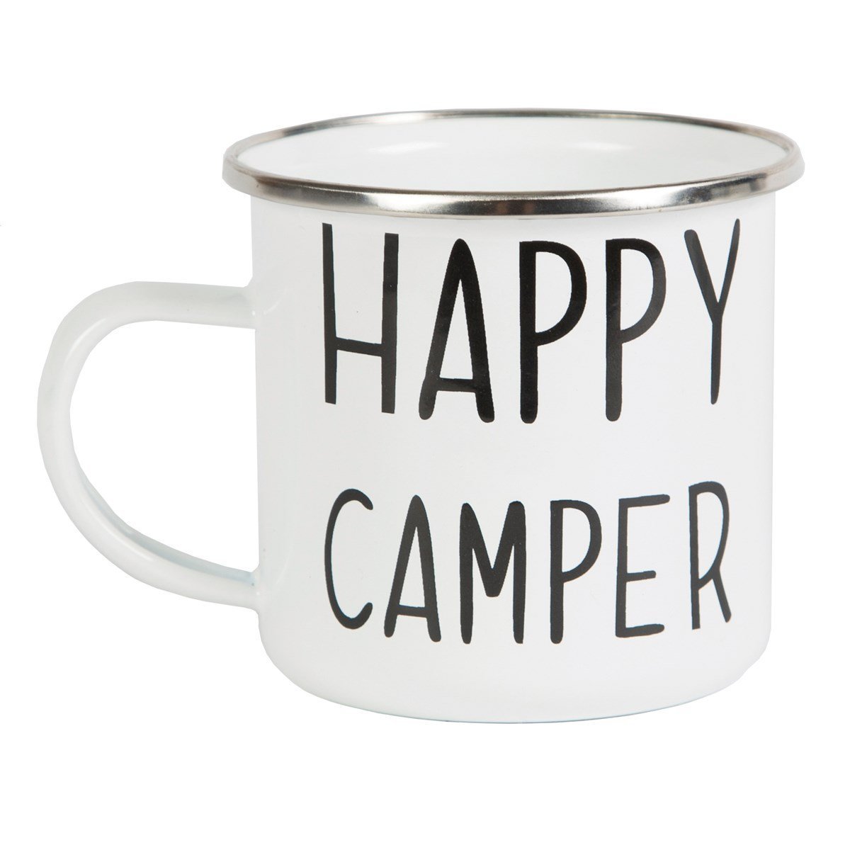 happy camper enamel mug
