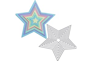 WOWOSS 8 PCS Star Die Scrapbooking for Card Making Sharp Metal Star Cutter with 8 Size Die Star Embossing Stencils Star Cutter Templates for DIY Scrapbooking Album Craft Making