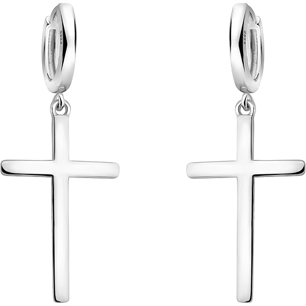 AoedeJ Orecchini Argento 925, Croce Religiosa Orecchini Piccoli Orecchini Argento Donna, Orecchini Anallergici Argento Per Bambina Uomo (Stile 1
