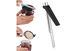 TANGDUDU Adjustable Effortless Arthritis Jar Opener, Bottle Openers for Arthritic Hands, Fits 1-10cm Lids, Easy Grip Handle, Portable and Easy to Use, Perfect for Weak Hands Seniors (Black1pcs)