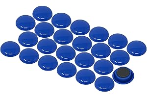 FIRST4MAGNETS Medium Blue Planning Office Magnets for Fridge, Whiteboard, Noticeboard, Filing Cabinet - Pack of 12