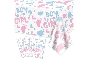 XJLANTTE 4 tovaglie per ragazzi o ragazze, decorazione da tavolo, rettangolari, rosa e blu, per decorazioni per la doccia, per bambini, accessori per feste, per ragazzi o ragazze, 130 x 220 cm