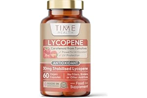 TIME HEALTH Lycopene – 30mg per Capsule – Stabilized, Microencapsulated Formula – Tomato Extract – Vegan – Zero Additives (60 Capsules)