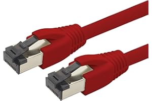 1aTTack.de 1m Cat 8 Netzwerkkabel CAT8 Kabel Rot - 1 Stück Cat.8 Lan 2000 Mhz 40 Gbit s 40GBase-T Poe+ Patchkabel Ethernetkabel LSZH - 1 x 1 Meter Rot