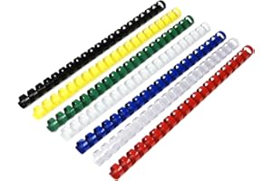 RAYSON Spirali per Rilegatura, 7 Colori, 125 Fogli, 21 Anelli, 16 mm, A4, Confezione Pezzi 100