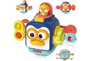 DAJASD Cube d'activité BéBé, 6 in 1 Cube de Motricité pour Bébé, Montessori Jouet Sensoriel Bebe, Jeux Bebe Cadeaux 6 Mois et Plus pour la Maison et la Salle de Classe