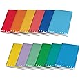 Pigna Monocromo A5 Notebooks (14.8 x 21 cm), 0Q Ruling, 5 mm Squares, Margin, Assorted Colours, Pack of 10