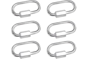 BuxiuGK 6 Piezas Mosquetón de Acero Inoxidable 304 con Rosca de Enlace rápido M4/0.16",Maillon Rapide Cadena Rápida Conectores Resistentes en Forma de D para Camping y Senderismo