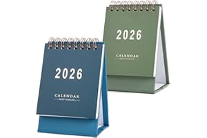 MAMACHU 2 Piezas Mini Calendario De Sobremesa 2025-2026, Calendario de Bolsillo de Julio 2025 a Diciembre 2026, Pequeño Calendario Mensual de Escritorio, Planificador Año Académico para Casa Oficina Escuela