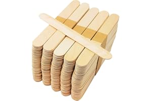 3 Ace Crafts 100 Natural Jumbo Lollipop Sticks, Giant Smooth Wooden Lolly Sticks, Lollipop Stick for Ice Cream, Waxing Spatulas, Craft Sticks for Art, Popsicle Stick, Glue Spreader Stick, Mixing Stick