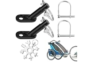 DIKEBAO Bike Trailer Coupler, 2Pcsr Bicycle Trailers Hitch Connector with 4Pcs Coupler Pin Bicycle Trailer Couplings Replacement Steel Trailers for Child Pet Cargo Bike
