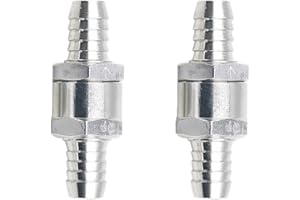 YUAAOH Lot de 2 12mm Clapets de Non-Retour, Valve Anti Retour Carburant, Clapet Anti Retour Filtre a Gasoil en Aluminium à Sens Unique pour Essence Systèmes de Carburant à Basse Pression (12mm)