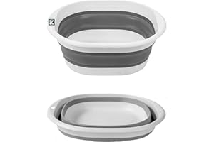 ZatRuiZE Collapsible Washing Up Bowl,Square Folding Wash Basin 4L,Portable Silicone Foldable Sink,Space Saving Washbasin for Camping, Travel, Kitchen,Outdoor Use