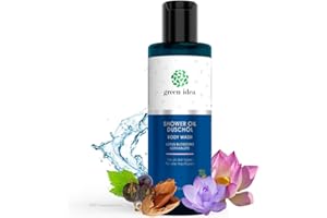 ‎GREEN IDEA Green idea - Duschöl Lotusblume mit Traubenkernöl für trockene Haut - natürliche Zutaten - duschöl naturkosmetik - SLES frei - VEGAN 200 ml