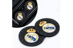 TSSYOKDO Real Madrid Silicone Non-Slip Auto Cup Holder Insert Coasters, 2PCS Unisex Car Cup Mat