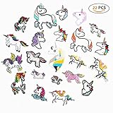 GREAT CREATIVE DIY DEKORATING ZUBEHÖR: Einschließlich 22 Stück Einhorn DIY bestickt Patch mit exquisiten und leuchtenden Aussichten, ideal für handgemachte Kunst und Kunsthandwerk Projekte