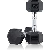 RUSTER Hex Dumbbells Set of 2, 1 kg - 25 kg, Strong Rubber, Secure Grip