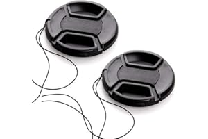 FANZR 52mm Lens Cover Cap Compatible for Nikon D5200 D5300 D3300 w/NIKKOR AF-S 18-55mm Lens, for Canon EF-M 18-55mm Lens, 55-200mm Lens (2 Pack)