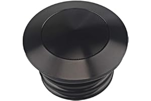 EVOMOSA Motorrad Kraftstoffgas-Öltankdeckel im Uhrzeigersinn, Rechtsgewinde Tankdeckel für Davidson 1982-2018 Entlüfteter Kraftstofftankr (schwarz)