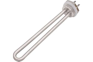 Aiicioo 220-240V 750w Élément Chauffant Pliage Acier Inoxydable de Qualité Alimentaire Résistance Chauffe Eau 1” (DN25) Flange BSP Thread