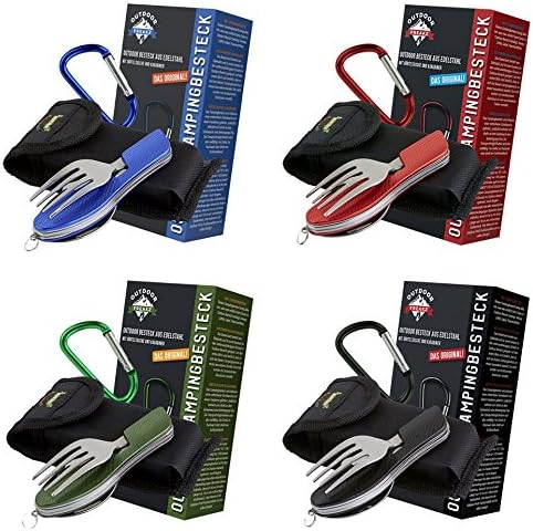 OUTDOOR FREAKZ Outdoor cutlery and camping cutlery foldable made of stainless steel (4pack