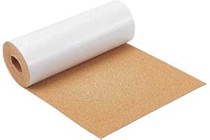BENECREAT Rouleau de Feuilles de Liège Autocollantes de 250x20 cm, Bandes de Liège Plates de 1 mm D'Épaisseur pour Tableaux D'Affichage, Décorations Murales Bricolage Artisanat, Décorations de Fête